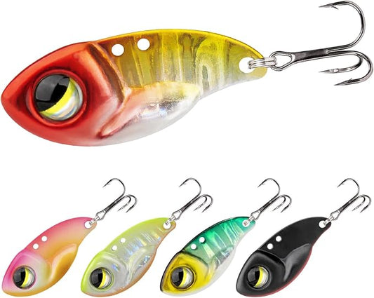 TRUSCEND Vibespinner Easy Catch Fishing Lures with BKK Hooks, Tail Spinner Baits with 4 Actions, Vibrating Swimming Flashing & Jigging for More Bites, Spoon Lures for Bass Trout Crappie Walleye Pike