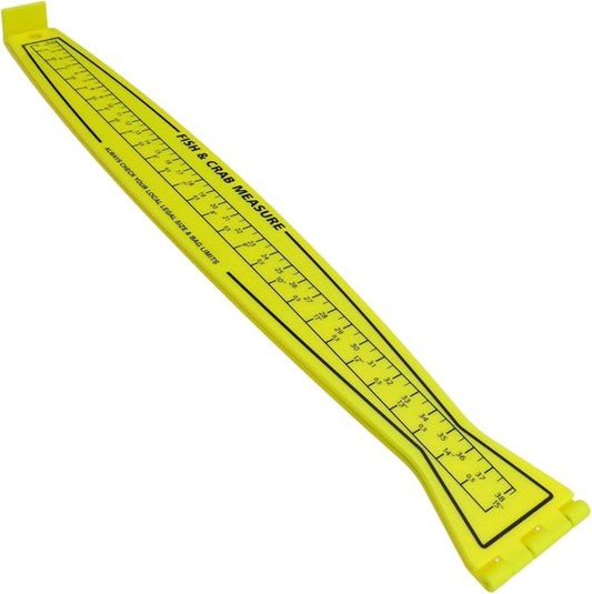 Dnyta Fish Measuring Board, 32in Foldable Portable Double-Sided Fish Ruler, Precise Measurement for Fishs and Crabs, Yellow