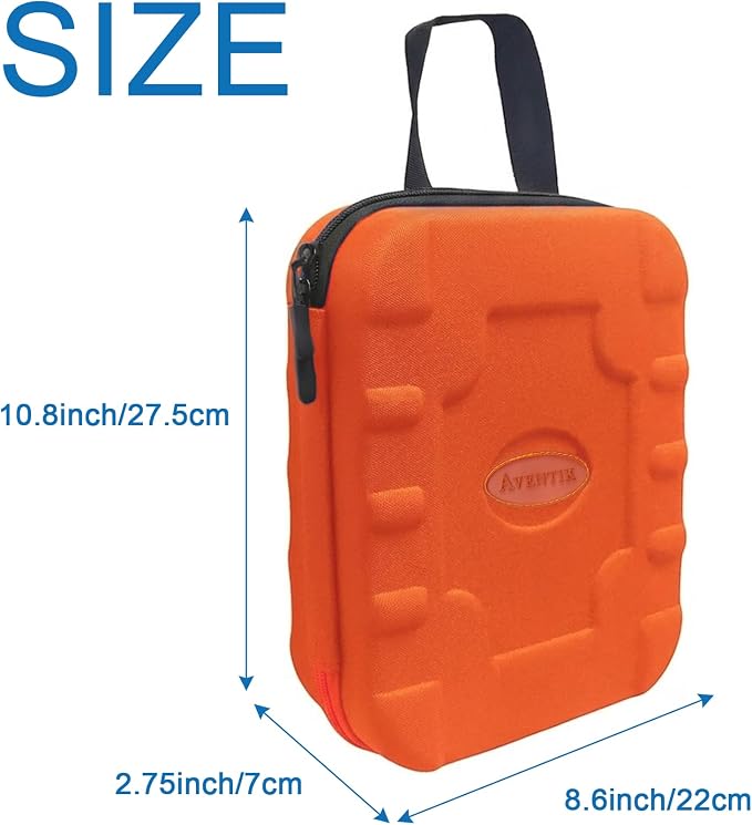 Aventik Fishing Tackle Binder Hard EVA Shell Cover Fishing Bait Organized Storage Saltwater Resistant Fishing Tackle Storage Bag(orange)