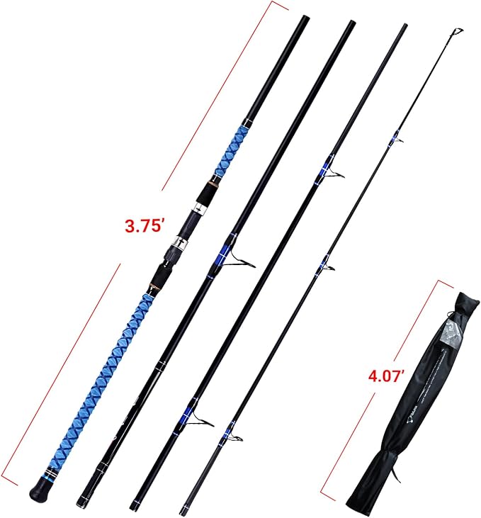 Fiblink Surf Spinning Fishing Rod Carbon Travel Surf Rod 2 Piece/3 Piece/4 Piece Spinning Fishing Rod 9'/10'/11'/12'/15'