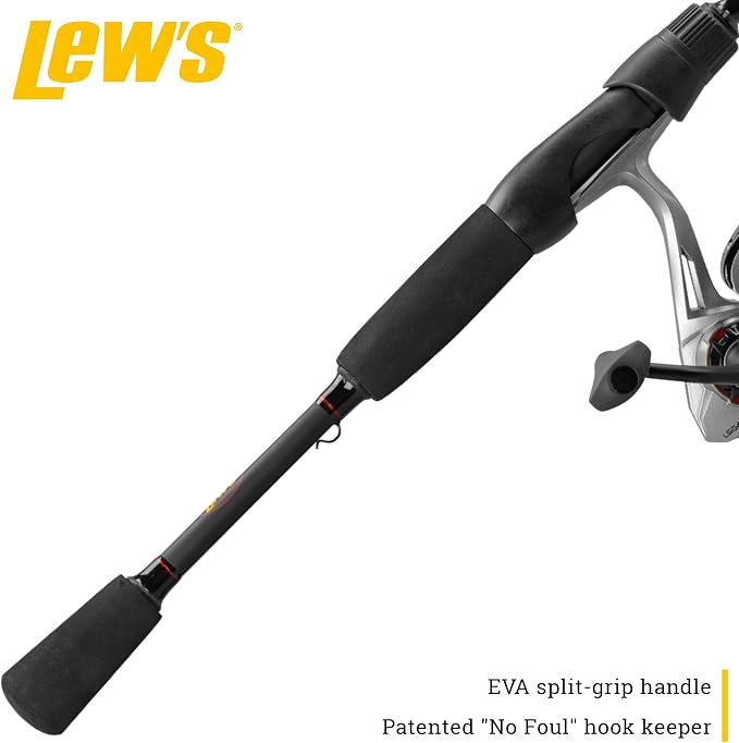 Lew's Lew's Laser LSG Speed Spinning Reel and Fishing Rod Combo, IM6 Graphite Blank Rod, 7+1 Reel Bearings, Right or Left-Hand Retrieve
