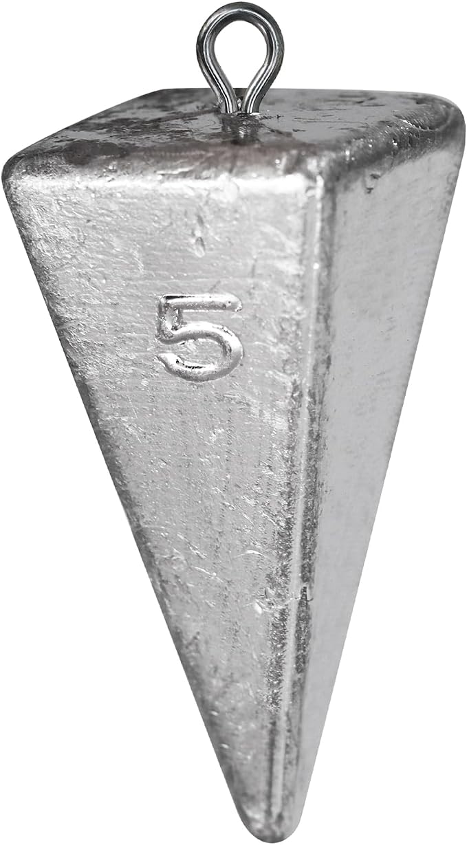 Triangle Fishing Weights 4-Sided Pyramid Sinkers Lead Fishing Weights and Sinkers for Saltwater Ocean Surf 1oz-32oz/2LB