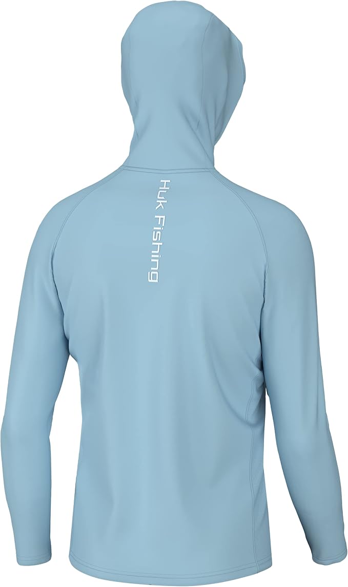 HUK Mens Pursuit Vented Long Sleeve Hoodie, Fishing Shirt with Hood