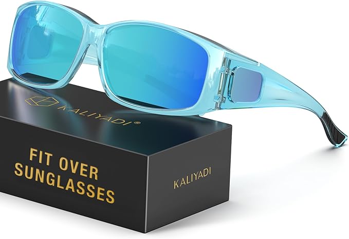 KALIYADI Polarized Sunglasses-Men Women Fit-Over-Glasses: Wrap Around Womens Sunglasses with UV400 for Driving Fishing Golf