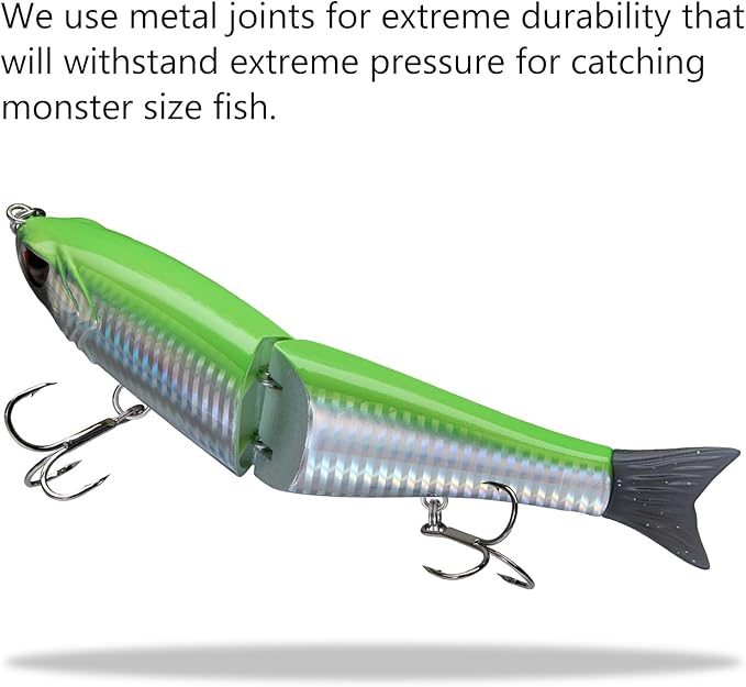 Bassdash SwimShad Glide Baits Jointed Swimbait Bass Pike Salmon Trout Muskie Fishing Lure,3-Pack