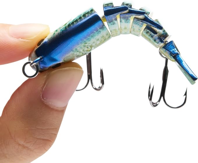 Bassdash SwimPanfish 0.34oz Hard Swimbaits Multi Jointed Topwater Trout Bass Fishing Crank Lure for Freshwater and Saltwater