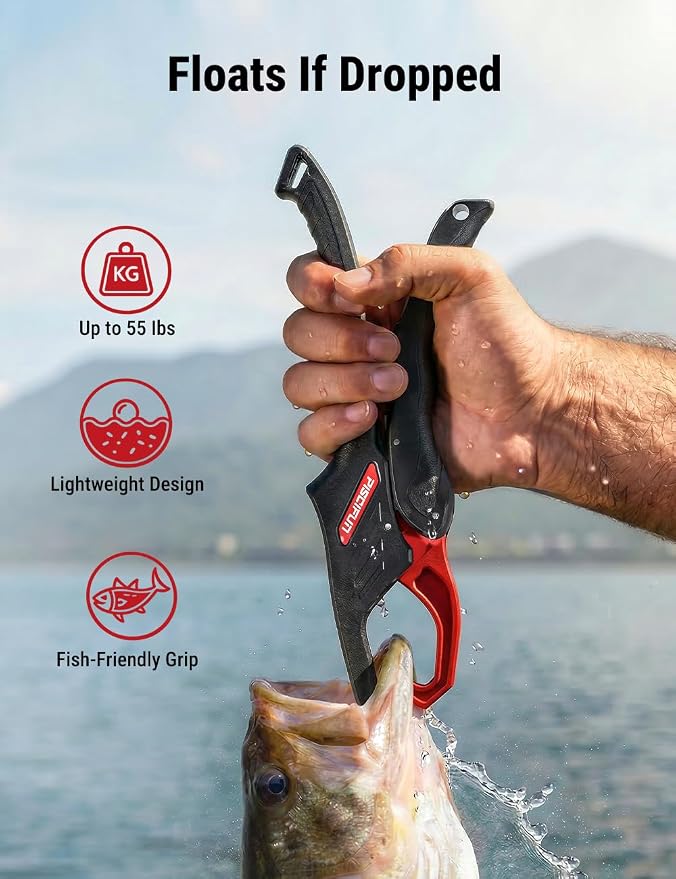 Piscifun Fishing Tool Kit, Fishing Tool Set with Fishing Pliers and Fish Lip Gripper, Corrosion Resistant Fishing Gear for Saltwater and Freshwater, Practical Fishing Gift for Men