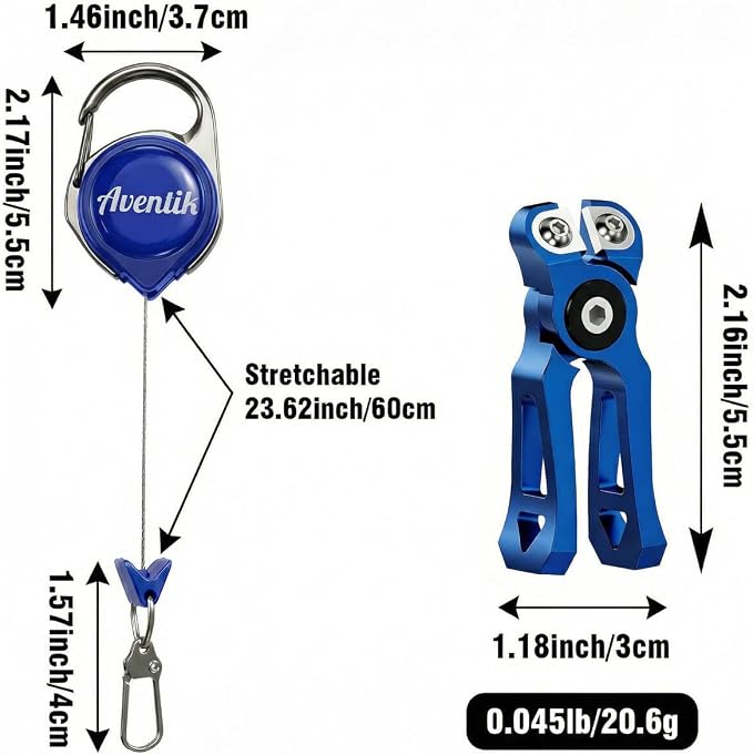 Fishing Line Cutter with Retractable Buckles, Tungsten Carbide Blade & Central Locking - Smooth, Corrosion-Resistant Cuts for Braid, Mono, Fluoro in Saltwater Fishing