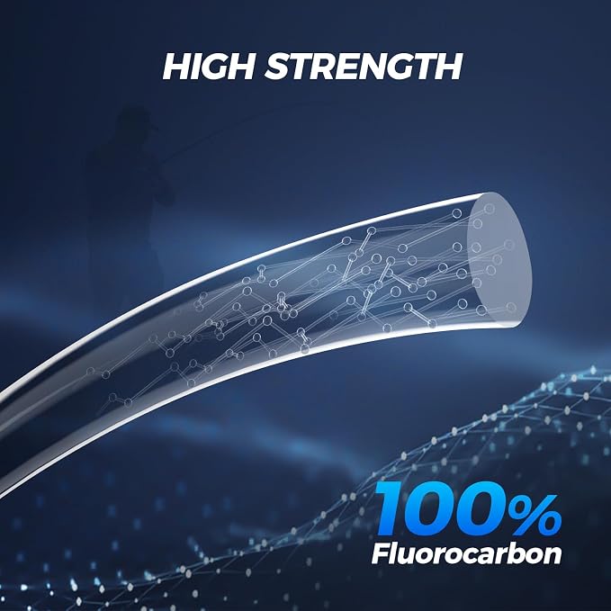 KastKing Kovert 100% Fluorocarbon Fishing Line - Clear Fishing Leader, High Sensitivity, Strong Knot Strength, Shock & Abrasion Resistant, Extreme Clarity, Ultra-Low Visibility, Fast Sinking