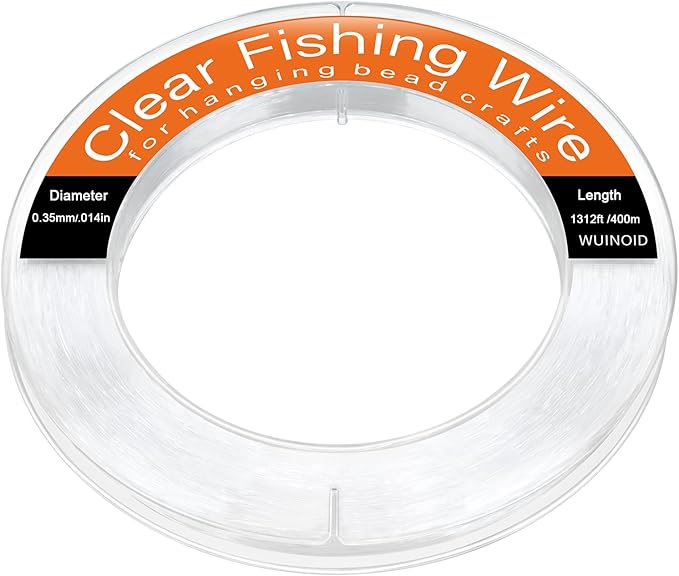 Clear Fishing Line Wire 755 ft, Invisible Monofilament Fishing Line Wire, Nylon String for Hanging Balloons Garland Crafts Picture Decorations, Clear String Threads Cords WUINOID