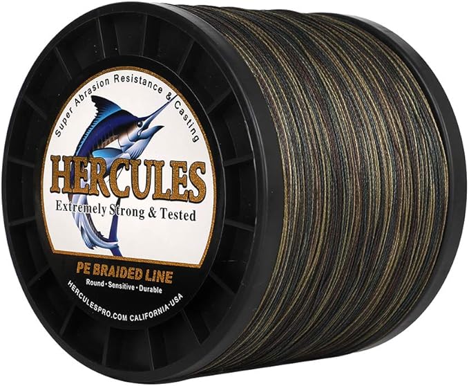 HERCULES Cost-Effective Super Cast 8 Strands Braided Fishing Line 10LB to 300LB Test for Salt-Water,109/328/547/1094 Yards(100M/300M/500M/1000M),Diam.#0.12MM-1.2MM,Hi-Grade Performance,Variety Colors