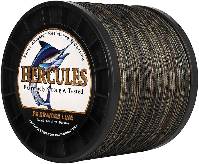 HERCULES Cost-Effective Super Cast 8 Strands Braided Fishing Line 10LB to 300LB Test for Salt-Water,109/328/547/1094 Yards(100M/300M/500M/1000M),Diam.#0.12MM-1.2MM,Hi-Grade Performance,Variety Colors