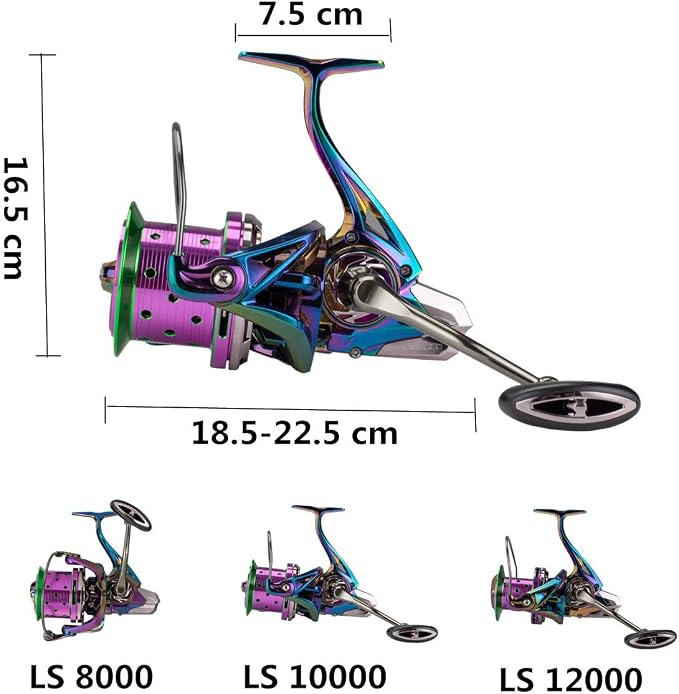 Diwa Spinning Fishing Reels 70 LBS Max Drag Power 18+1 Stainless BB Metal Body Casting Fishing Wheel 8000 10000 12000 Spool Series Freshwater Saltwater Big-Game Surf Ultra Smooth Spinning Reel