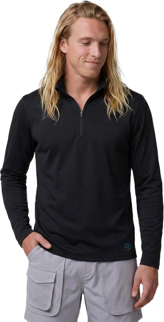 Reel Life Men's Jax Beach - Quarter-Zip Long Sleeve, Sun Shirts for Men, UPF 50+, Quick-Dry, Lightweight UV Shirts for Men