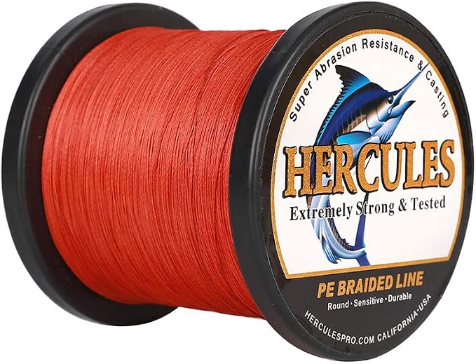 HERCULES Cost-Effective Super Strong 4 Strands Braided Fishing Line 6LB to 100LB Test for Salt-Water, 109/328 / 547/1094 Yards (100M / 300M / 500M / 1000M), Diam# 0.08MM - 0.55MM, Hi-Grade
