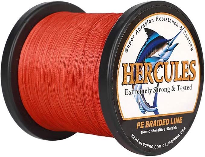 HERCULES Cost-Effective Super Strong 4 Strands Braided Fishing Line 6LB to 100LB Test for Salt-Water, 109/328 / 547/1094 Yards (100M / 300M / 500M / 1000M), Diam# 0.08MM - 0.55MM, Hi-Grade