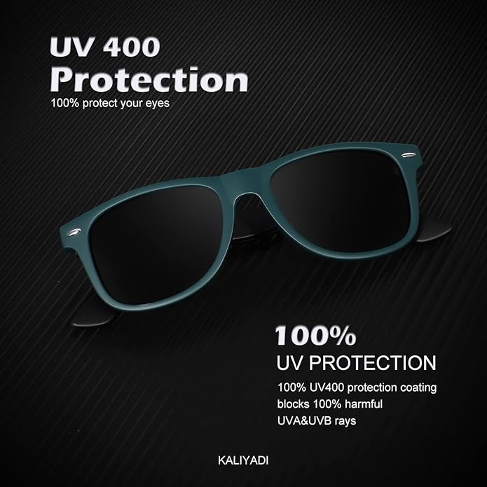 KALIYADI Polarized Sunglasses for Men and Women Matte Finish Sun glasses Color Mirror Lens UV Blocking (3 Pack)