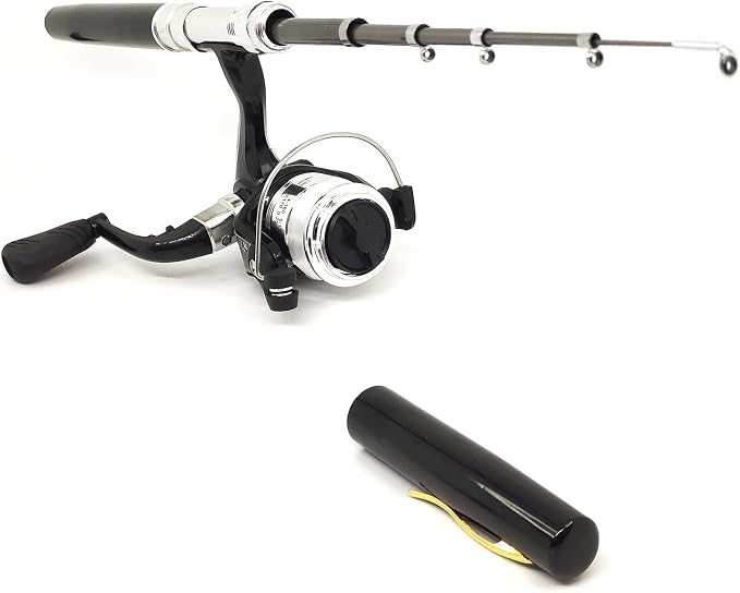 Pocket Mini 38inches Telescopic Pen Fishing Rod and Reel Combo, Portable Fishing Pole with Line Lure Hook for River Lake Reservoirs Ice Etc