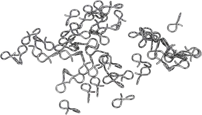 50pcs Fishing Clips, Black Stainless Steel Quick Release Small Fly Hook Lure Fishing Snaps for Lures Hooks and Terminal Tools (S)