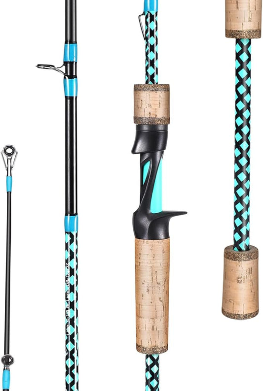 Sougayilang Fishing Rods, Graphite Spinning Rods, Lightweight 2 Pieces Cork Handle Casting