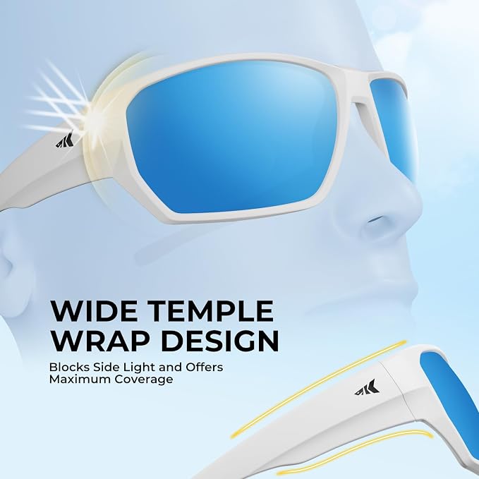 KastKing Merced Floating Polarized Sports Sunglasses, With PuriVex Protective Lens Coating, Lightweight TPX Frame, Men Women