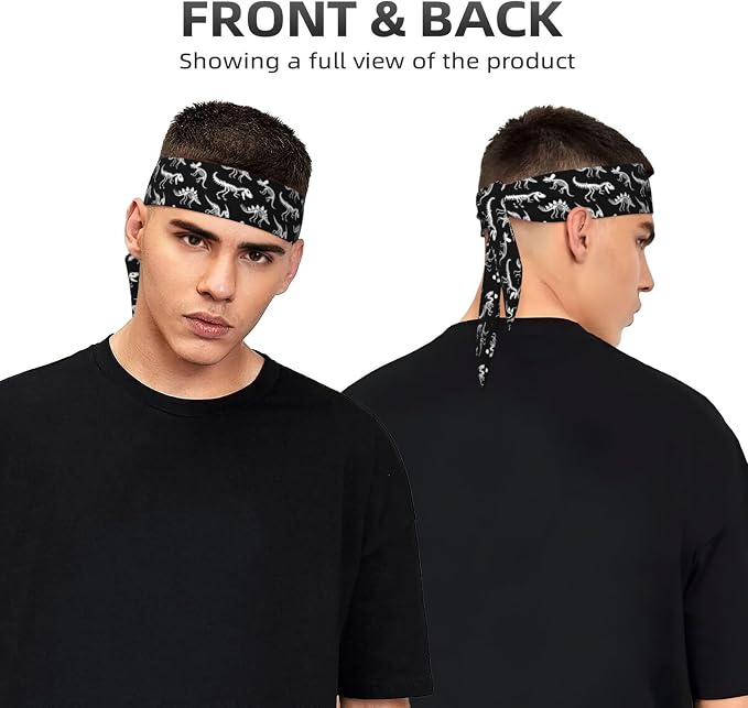 Sports Tie Headbands for Men Women, Adjustable Ninja Karate Head Band Headband for Basketball, Running, Tennis, Yoga
