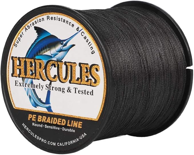 HERCULES Cost-Effective Super Cast 8 Strands Braided Fishing Line 10LB to 300LB Test for Salt-Water,109/328/547/1094 Yards(100M/300M/500M/1000M),Diam.#0.12MM-1.2MM,Hi-Grade Performance,Variety Colors