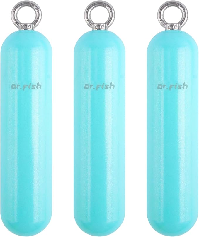 Dr.Fish Lead Free Fishing Weights, 200g-1000g Heavy Sinkers Eco-Friendly Cylindrical Deep Drop Weights Steel Sinkers for Saltwater Grouper, Drum, Pompano Bottom Fishing
