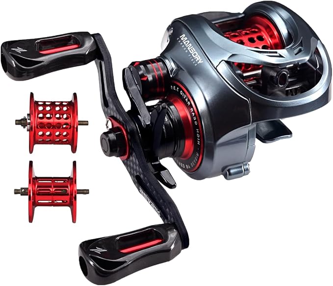 Mansory Baitcaster Reels, BFS Reels 7.3:1 Gear Ratio, 5.15oz Ultra-light Fishing Reels Bait-casting, 11+1 Hybrid Ceramic BB, Double Spools, Carbon Fiber Frame, Heavy Duty, Smooth, Freshwater Saltwater