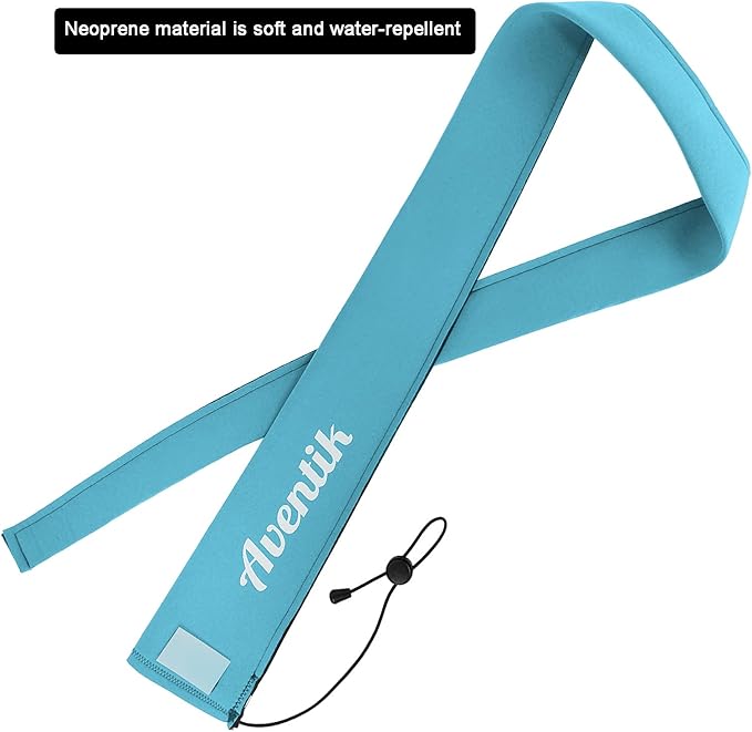 Aventik Lightproof Neoprene Rod Sleeve – Protective Fishing Rod Sock Cover with Hanging Loop & Adjustable Lanyard for Casting, Spinning & Trolling Rods