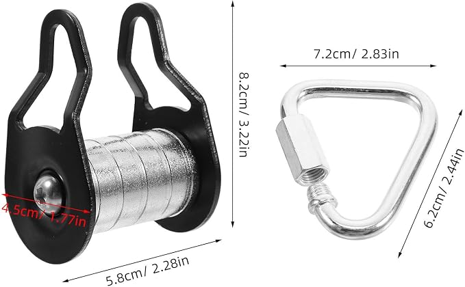 VOSAREA Slackline Pulley Kit for Backyard Heavy Duty Zipline Accessory Slider Rope Pulley Mechanism