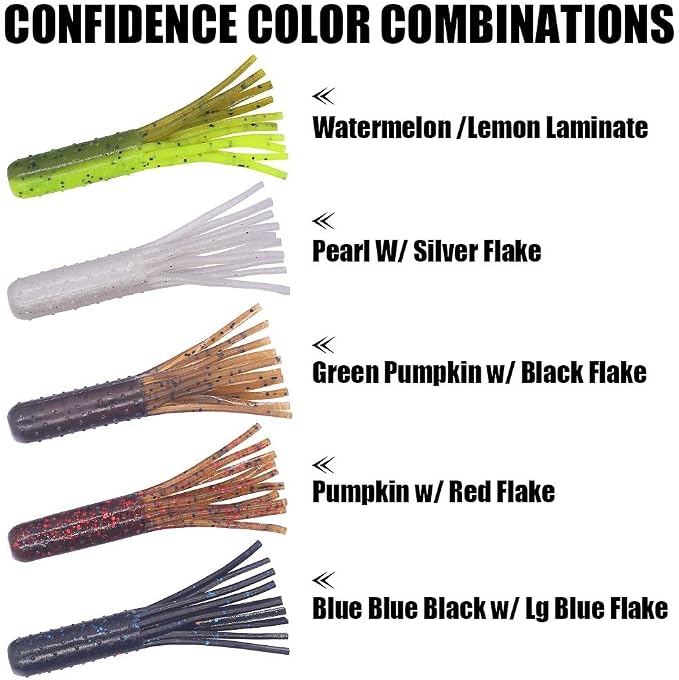 Tube-Baits-for-Bass-Fishing-Lures-Soft-Plastic-Bait-Worm-Tube Jigs Kit with Smallmouth Large Mouth Bass Lake Trout