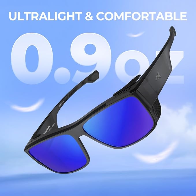 KastKing Comal Fit-Over Polarized Sports Sunglasses With PuriVex Protective Lens Coating, Fishing Driving, UV400, Men Women