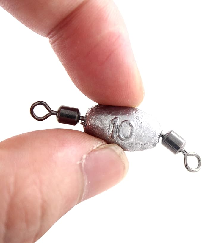 Hitefu Fish Weight Sinkers, Inline Weights Lead Fishing Weights Trolling Sinkers, Egg Sinkers for Bottom Fishing (3/8, 1/2, 3/4oz)