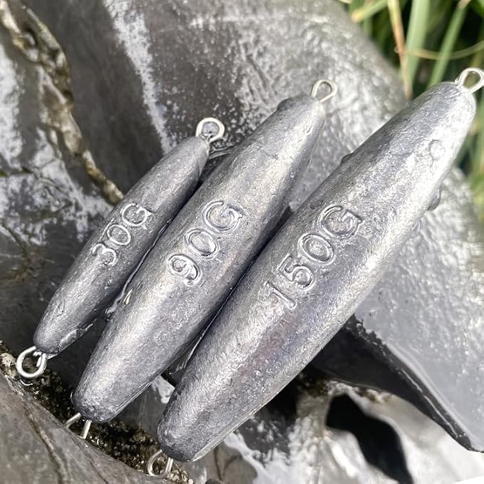 Trolling Weights Inline Fishing Weights Sinkers Double Ringed Weights for Saltwater Freshwater Fishing Get Lures Deeper 1oz to 5oz
