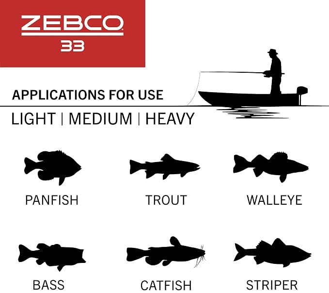 Zebco 33 Spincast Reel and 2-Piece Fishing Rod Combo, 5-Foot 6-Inch Durable Fiberglass Rod, Quickset Anti-Reverse Fishing Reel with Bite Alert