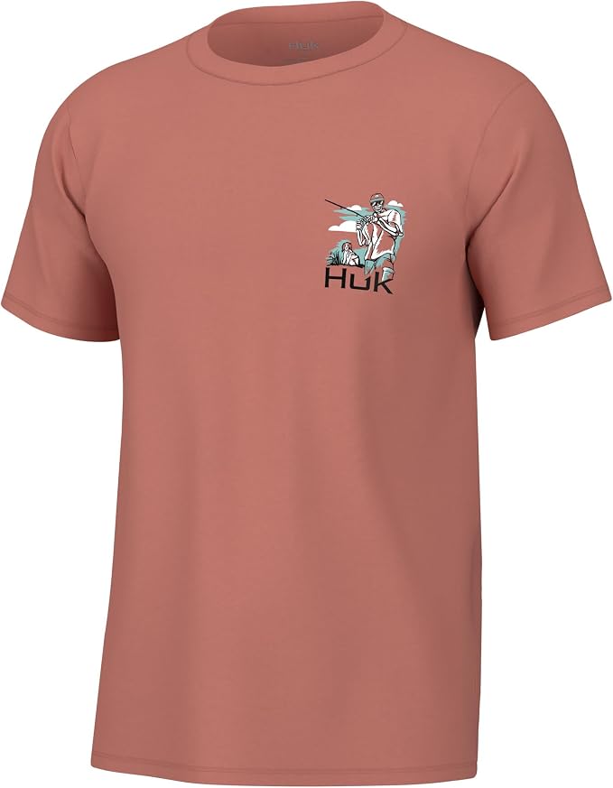 HUK Mens Fishing Graphic Tee, Performance Short Sleeve, Quick-Dry
