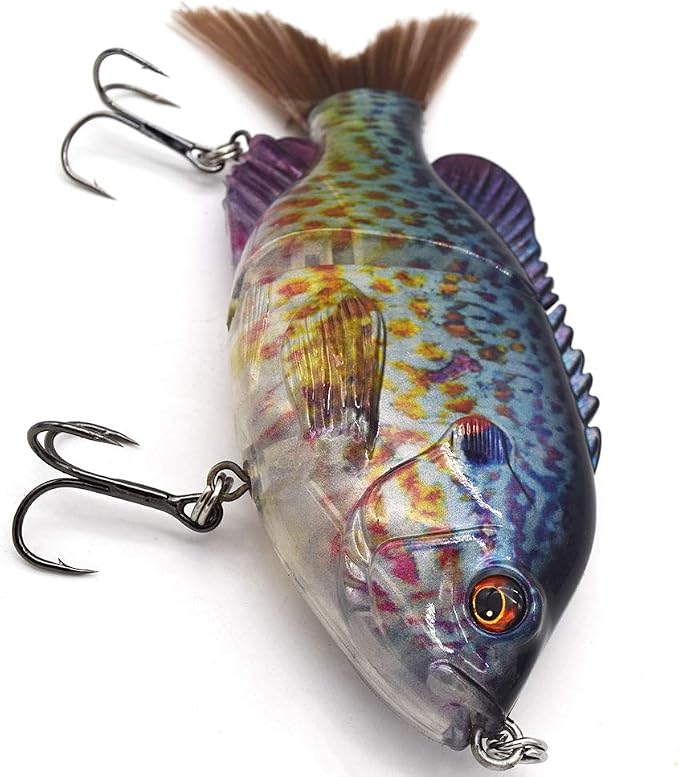 5.9in Multi Jointed Swimbait Fishing Lures Bait,2 Segment Big Giant Sinking Fishing Bass Lures,Crankbaits Swimbaits with Treble Hook