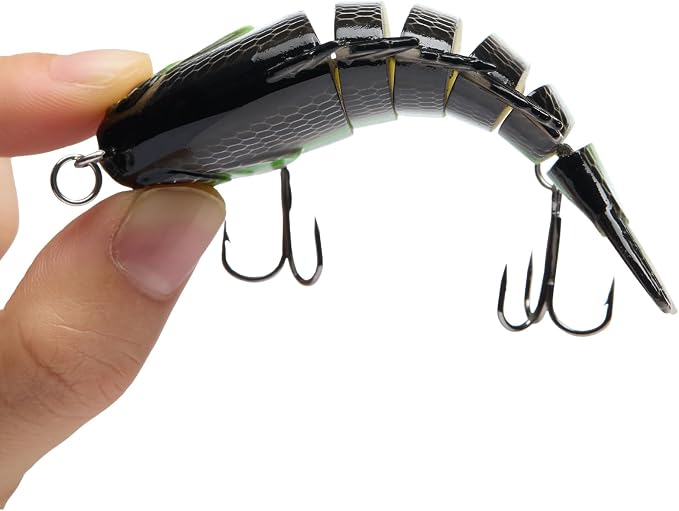 BASSDASH SwimPanfish Multi Jointed Panfish Bluegill Swimbaits Hard Topwater Bass Lures Fishing Lure Crank Saltwater 3.5in/0.85oz