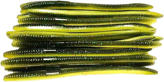 20 Pcs 6.25" Drop Shot Finesse Worms (Scented, Floats) Soft Plastic Baits for Bass Fishing