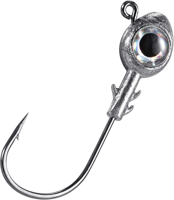 Dr.Fish 10 Pack Fishing Eyes Jigs 3D Eyes Trout Heads Bass Hook Saltwater Swimbait Jig Heads Freshwater Walleye Redfish Striper 1/2oz 3/8oz 1/4oz 3/16oz