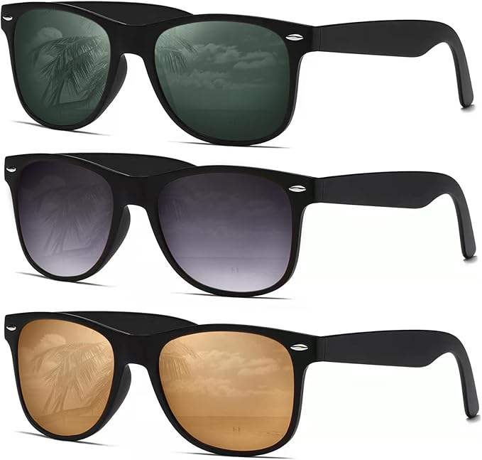 DEMIKOS Sunglasses Men Polarized Sunglasses for Mens Womens Retro Mirror Lens for Driving Fishing UV Protection