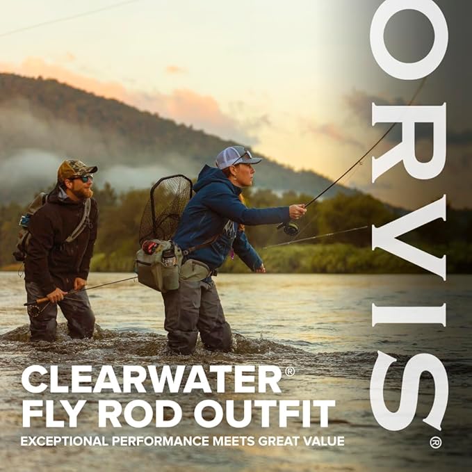 Orvis Clearwater Fly Rod Outfit - Fishing Rod and Reel Combo with Black Chrome Blank, Ceramic Guides, Durable Reel Seat, and Rod Tube