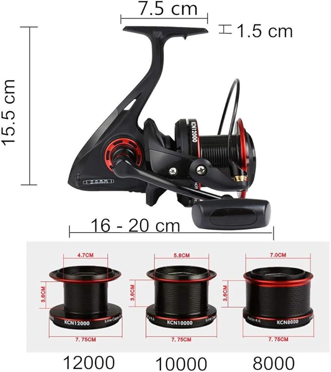 Diwa Spinning Fishing Reels 8000 10000 12000 Series Freshwater Saltwater Big-Game Fishing Surf Fishing 12+1 Stainless BB 70 LBS Max Drag Ultra Smooth Powerful Spool Durable Spinner Gear