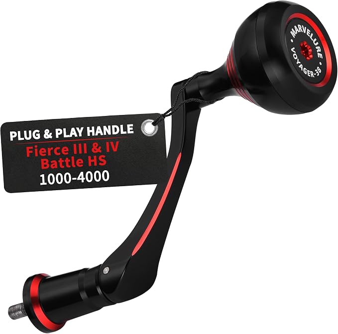 Titan Series Foldable Power Handle Compatible for Penn Fierce III IV, Battle III HS Spinning Reel (Not for Fierce Live Liner)