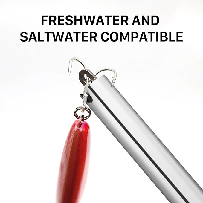 Fish Hook Remover Tool - Aluminum Alloy Long Reach Deep Throat Hook, Fishing Gear Safe Quick Release for Bass, Pike, Saltwater for Adults