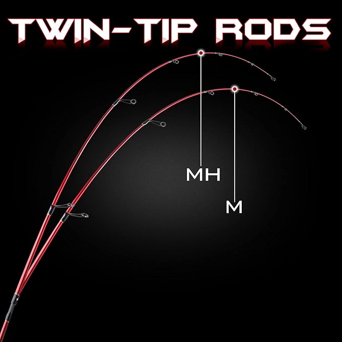 Sougayilang Fishing Rod, 2Pc Casting Rod Spinning Rod for Freshwater Tournament Quality Fishing Pole with 2 Tips for Bass