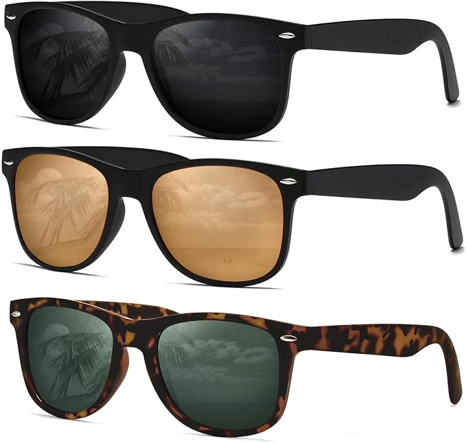 DEMIKOS Sunglasses Men Polarized Sunglasses for Mens Womens Retro Mirror Lens for Driving Fishing UV Protection