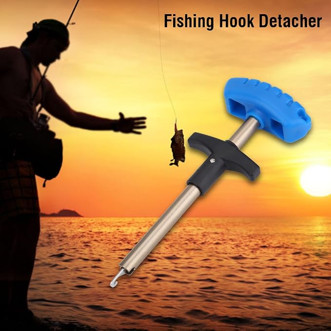 Tbest Fishing Hook Remover Stainless Steel T Shaped Quick Needle Remover Extractor Fish Hook Removing Tools Saltwater Freshwater