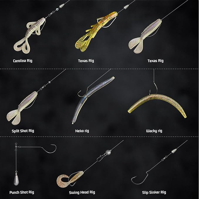 Fishing Accessories Kit, 264/423PCS Fishing Tackle Box with Hooks, Weights, Sinkers for Bass Trout, Gifts for Men,Kids